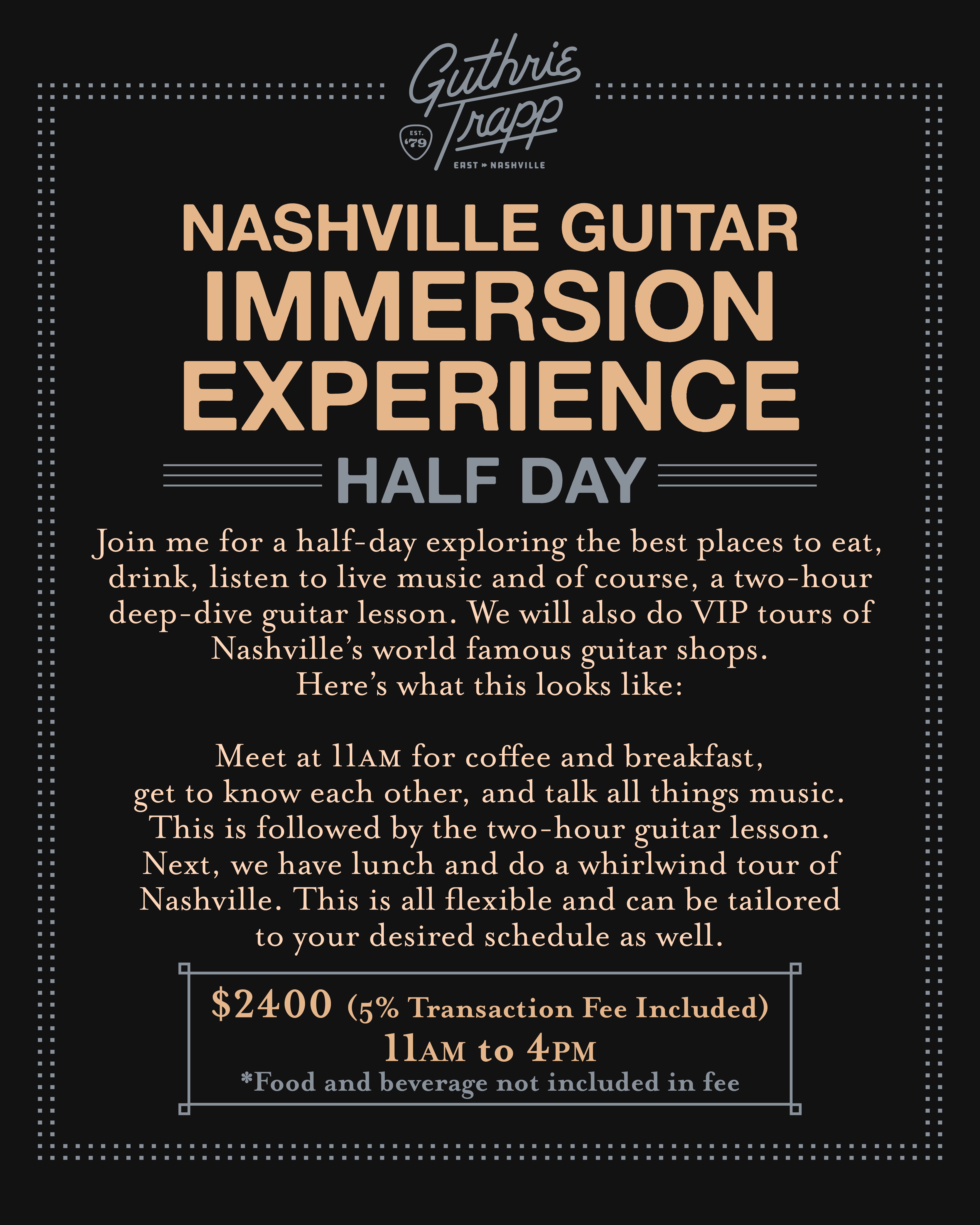 Nashville Guitar Immersion Experience (Half-Day)